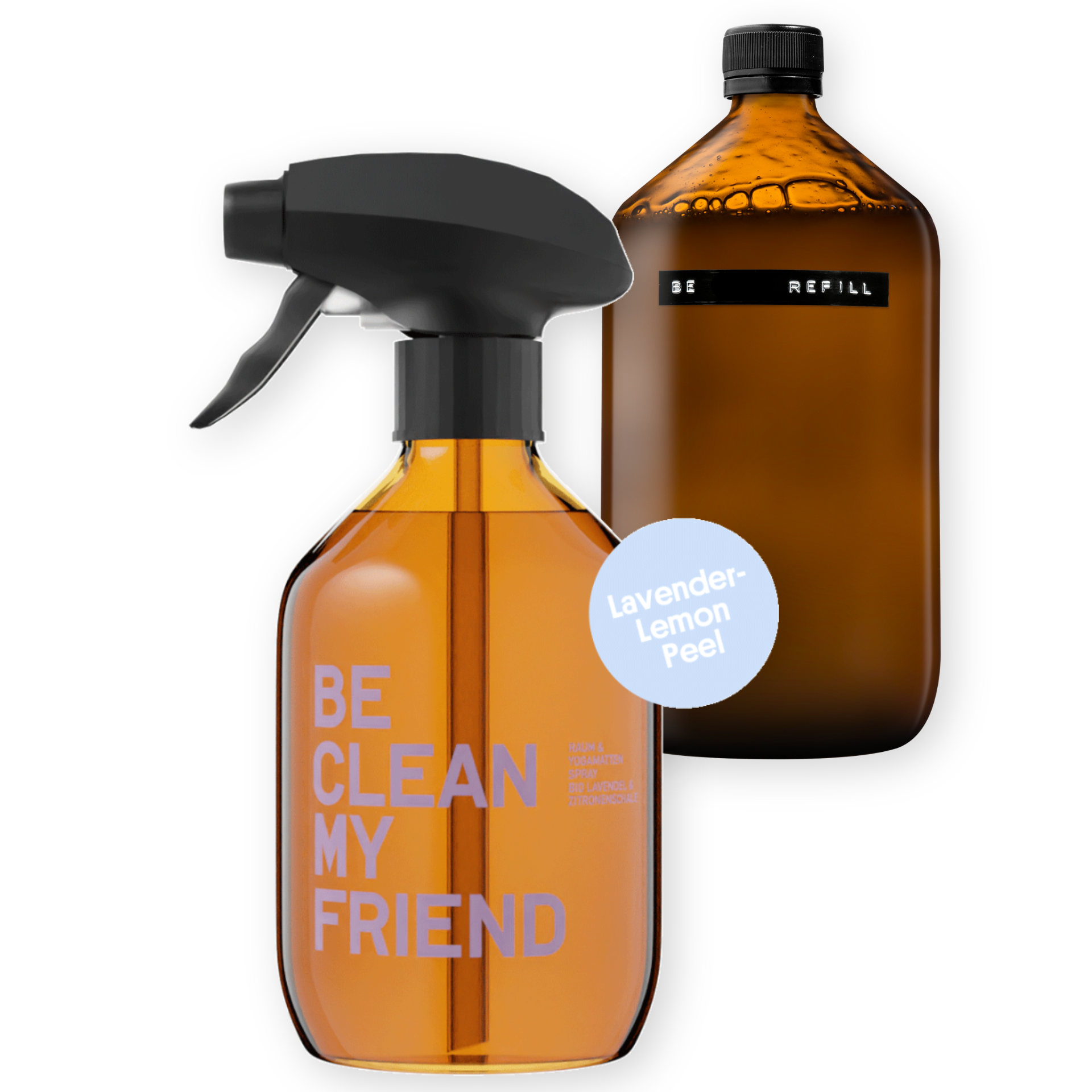 Yoga Spray mit Refill Set Lavender-Lemon Peel - Yoga Mat Cleaning Spray - 300ml & 1 Liter -  BE [...] MY FRIEND
