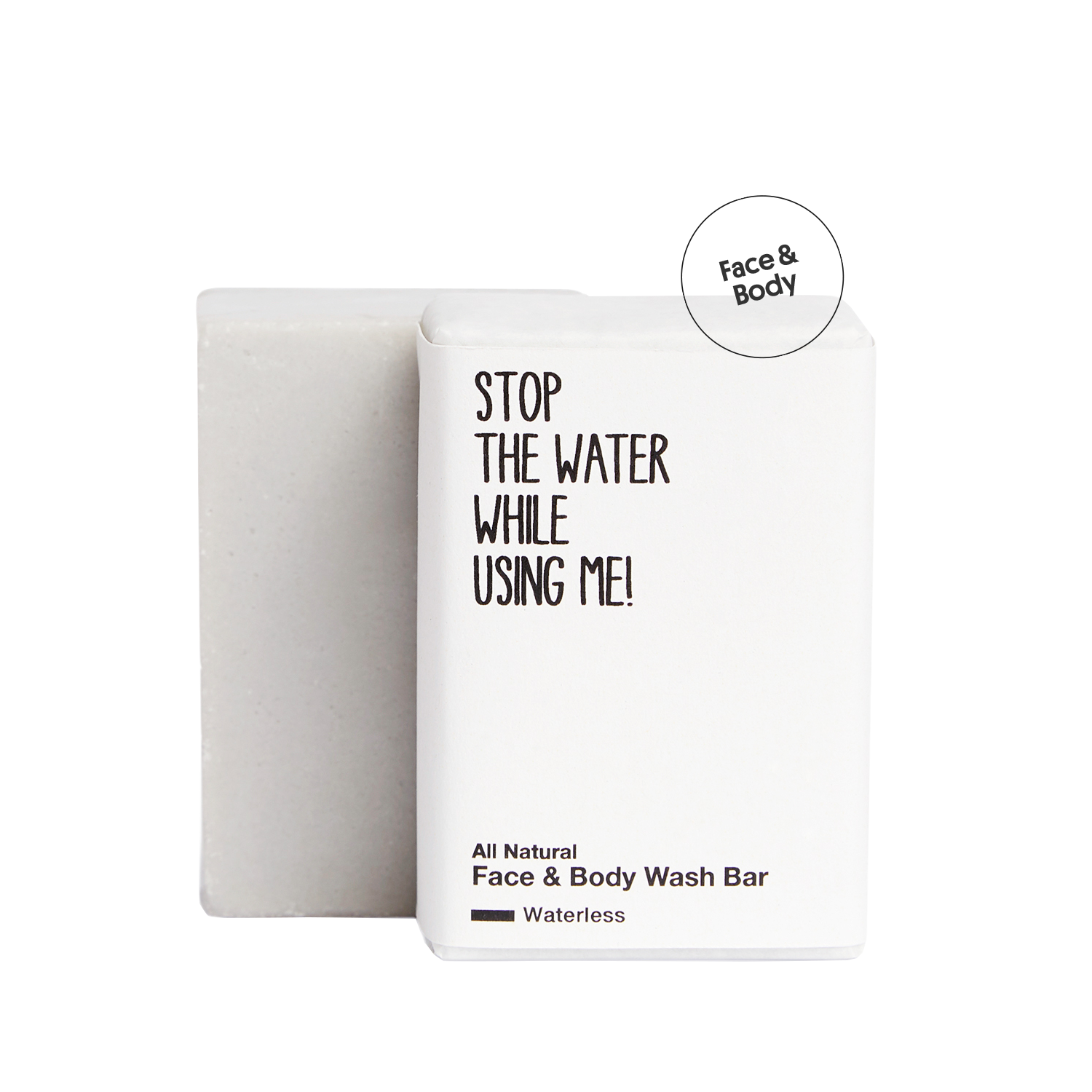 STOP THE WATER WHILE USING ME ! All Natural Face und Body Wash Bar - Waterless Edition, 105 g